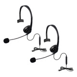 2 Auriculares Usb Para Call Center Con Micrófono Monoaural C