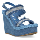 Sandalia Plataforma Mujer Azul 12cm 102-24