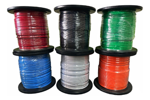 Carrete Cable Plástico Automotriz Calibre 14 100 Mts Colores