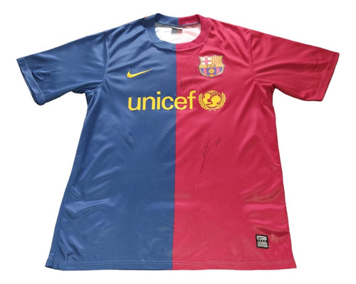 Jersey Fc Barcelona 2008 Firmada Lionel Messi Y Ronaldinho 