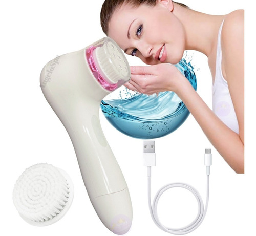 Cepillo Limpiador Facial Exfoliante Masajeador Recargabl Usb