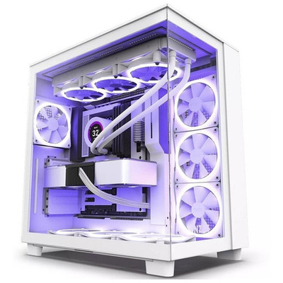 Gabinete Gamer Nzxt H9 Flow Branco Vidro Temp. Mid Tower