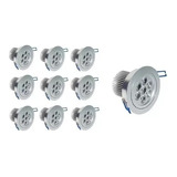 Pack X10 Focos Led 7watt Luz Fria Embutidos