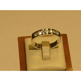 Anillo Plata Fina Rodinado Medio Cintillo  Circones Psp Gps