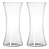 Kit 2 Vasos 30cm Vidro Transparente Elegante Decoração Class