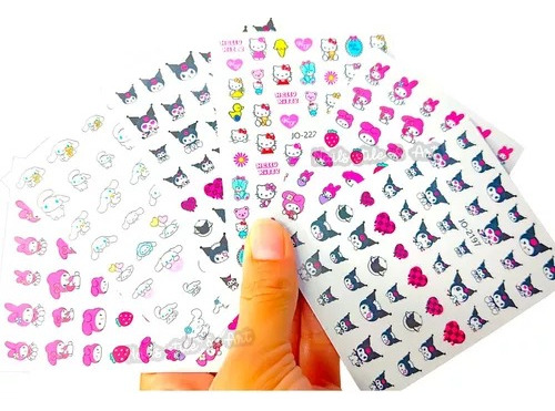 Uñas Stickers Hello Kitty Para Uñas 6 Plantillas