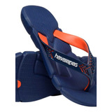 Chinelo Havaianas Azul Com Laranja Power Lançamento Verao Nf