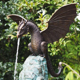 Estatua De Dragón, Fuente De Jardín, Resina, Agua