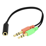 Cable Adaptador Splitter Pc Salida Audio 3,5 Mm + Microfono