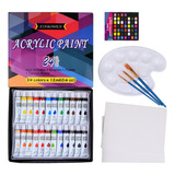 30pz Kit De Pintura Acrílica 24 Colores Set Arte Profesional