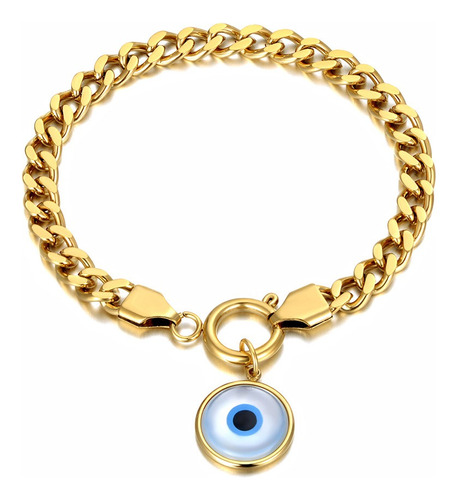 Pulsera Ojo Turco Cubano Suerte Inoxidable Mujer Antheia