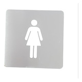 Señalética Cartel Baño Hombre Mujer Acero Inox 12.5 X12.5 Cm