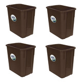 4 Pack Bote De Basura Rectangular 4l Color Café