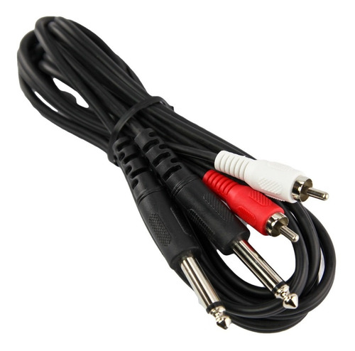 Cable Audio 2 Plug 6.5mm Mono A 2 Rca Consola Parlantes Htec