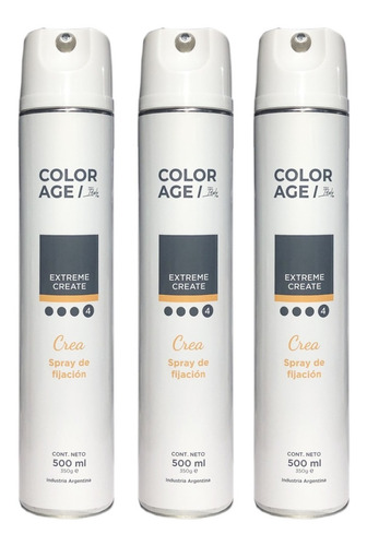 3 Spray De Fijacion Fuerte Color Age X 500 Ml Cada Uno