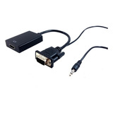 Conversor Vga A Hdmi Con Audio Adaptador Cable Tv Hd 1080p