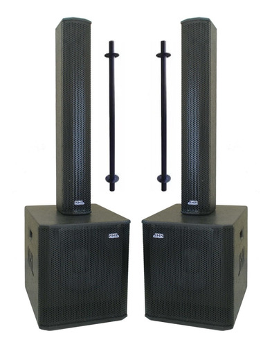 Kit Sonorização Caixa Som Sub 12 Line Array 9x3 1600w Igreja Bares Palestras Eventos Corporativos Fácil Instalação 