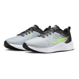 Tenis De Running En Carretera Hombre Nike Downshifter 12 Color Gris Lobo/negro/volt/blanco Talla 28 Mx