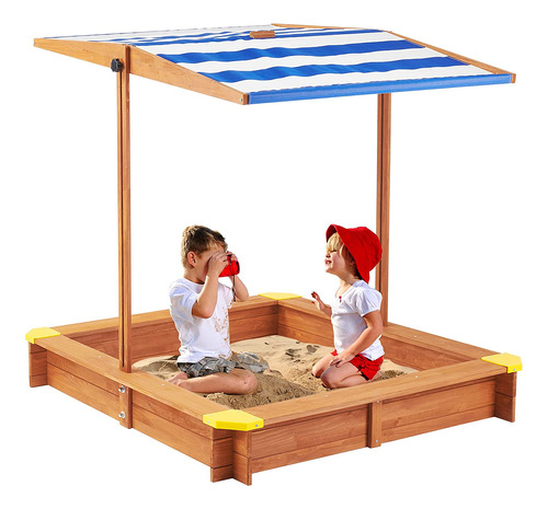 Caja De Arena Para Niños Con Cubierta, Arenero De Madera De