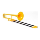 Trombon Tenor Plastico Parquer Amarillo Funda Soporte Cuota