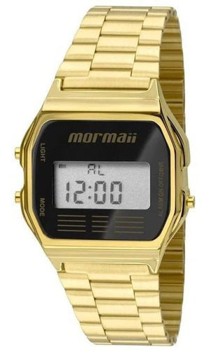 Relógio Digital Mormaii Mobj3808ab/4p Dourado Retro Classic Cor Do Fundo Preto