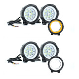 Par Faros 6 Led Redondo Alta Baja Estrobo Ojo De Angel 4x4