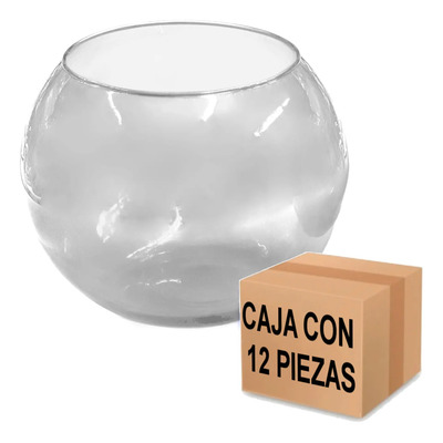 Set De 12 Peceras #6 Redondas De Vidrio Cristalino Maquinado Cristalino