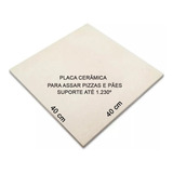 Kit 2 Pedra Refrataria 40x40+pá Alumínio Redonda Pães Pizza
