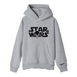 Buzo Buso Saco O Hoodie De Star Wars Gris Niño