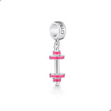 Charm Plata Leys925 Gym Pesas Rosas Para Adornar Tu Pulsera