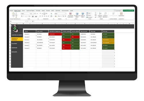 Planilha De Indicadores De Cobrança Em Excel