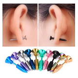 Aretes Falso Expansor Forma De Tornillo De Titanio Colores