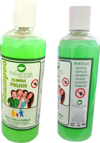 Champús Antipiojos Pulgas Paq Familiar 6pz Shampoo 500ml C/u