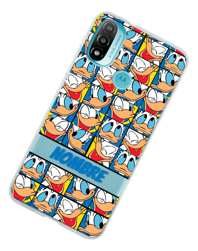 Funda Para Motorola Pato Donald Personalizada Con Tu Nombre