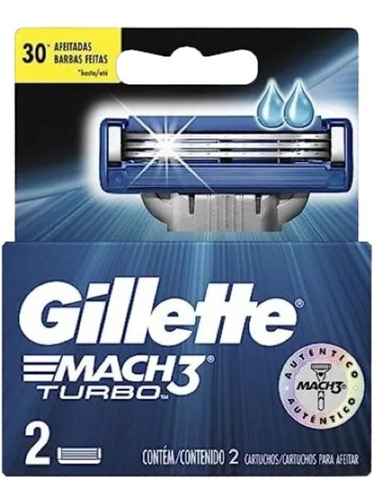 Pack 2 Repuestos Para Afeitar Gillette Mach 3 Turbo