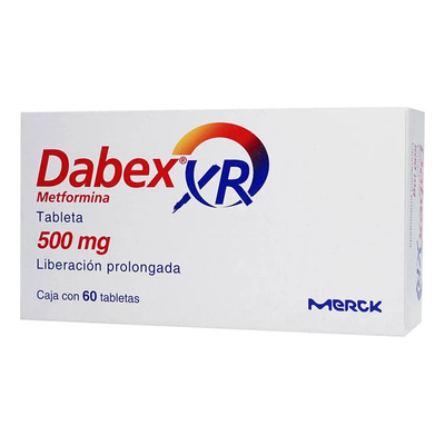 Dabex Xr Tabletas De Liberación Prolongada 500 Mg, 60 Tabletas | Envío gratis
