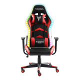 Silla Pc Gamer Targa Warrior Pro Fx Roja Luces Rgb 160kg Color Rojo Material Del Tapizado Cuero Sintético Premium