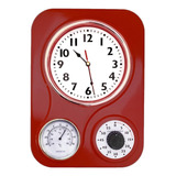 Reloj De Cocina Retro Con Temperatura Y Temporizador (rojo R