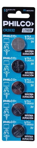 Pila Litio Cr2032 Philco Caja X 100 Pilas