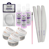 Kit Manicure Fibra + Gel + Prep + Lixa + Pincel Profissional