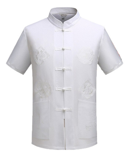 Camiseta De Verano Para Hombre Tradicional China De 5 Colore