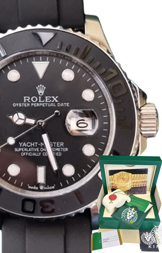 Relógio Rolex Yach-master Preto Prata 44 Base Eta 2840 Caixa