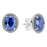 Pendientes Pandora Aretes Halo Azul Llamativo Brillante 