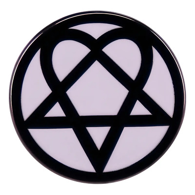 Pin Metálico De Rock Gótico Him, Cuadrado Y Plateado Religioso