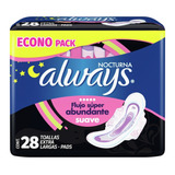 Paquete 28 Toallas Femeninas Always Nocturna Flujo Abundante