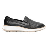 Slip On Mujer Flexi 119302 Piel Suave Negro Flat Casual Gnv®