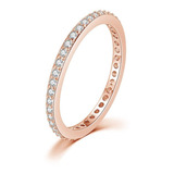 Churumbela Completa De Zirconias Delgada Rose Gold Y Plata 