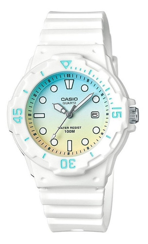 Reloj Mujer Casio Lrw-200h-2e2 Joyeria Esponda Color De La Malla Blanco Color Del Bisel Blanco Color Del Fondo Multicolor