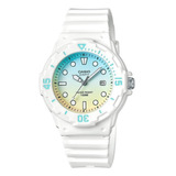 Reloj Mujer Casio Lrw-200h-2e2v Análogo Retro / Color De La Correa Blanco Color Del Fondo Multicolor