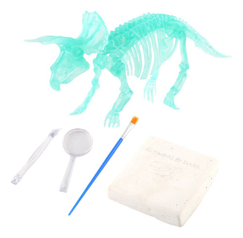3d Glow Dinosaurio Fósil Excavación Kit De Esqueleto De Dino